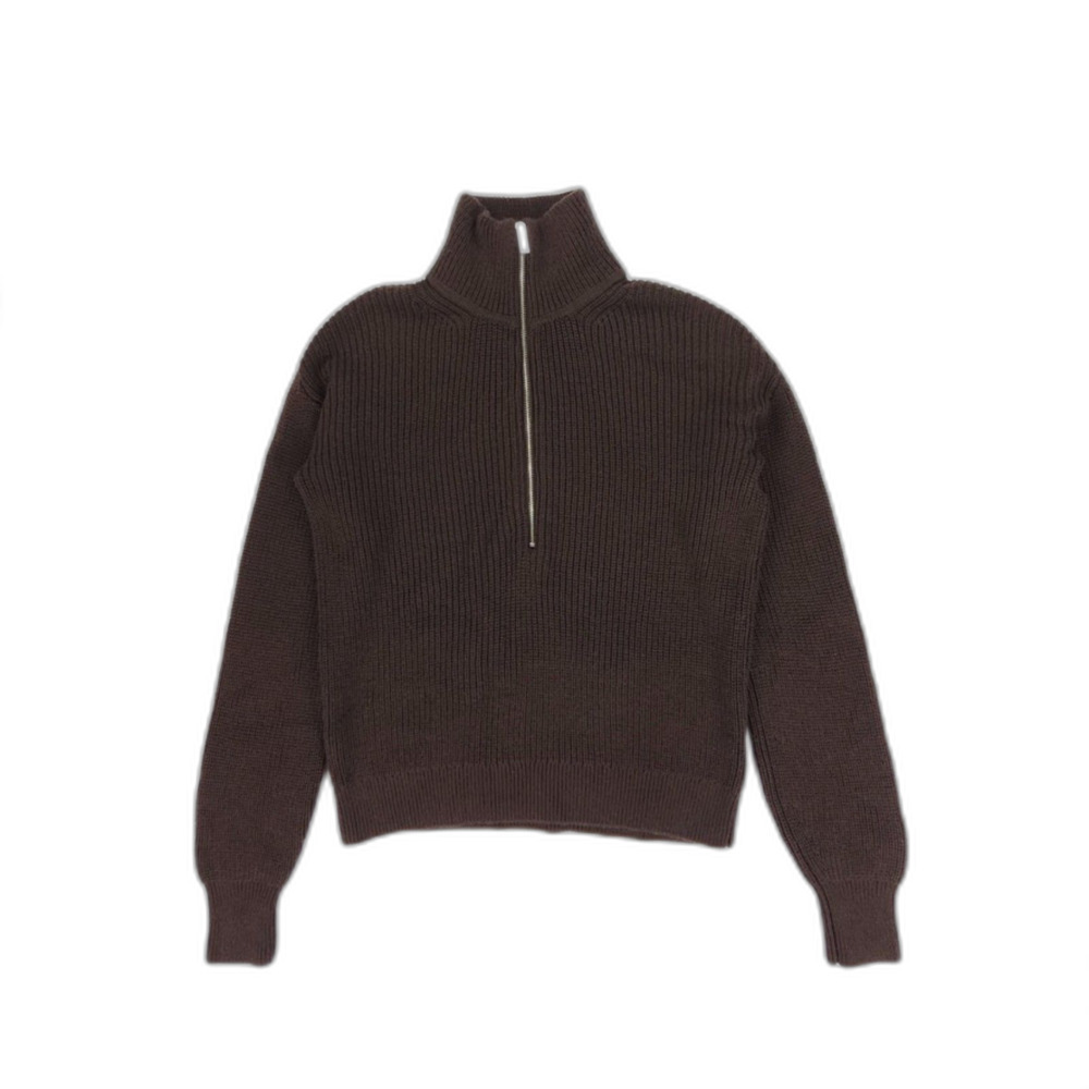 NEW Quince Australian Merino Wool Half Zip Sweater Coffee Bean Brown Minimal - Picture 7 of 13
